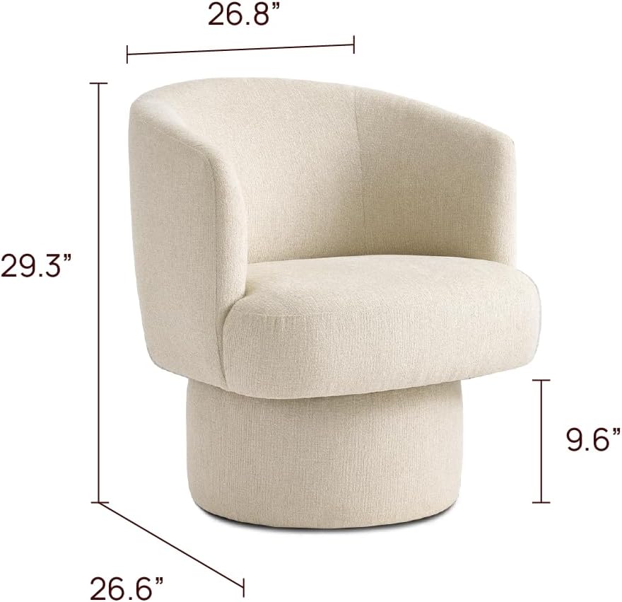 mopio Orbix Swivel Accent Chair, Upholstered (Cereal, Single, Swivel)