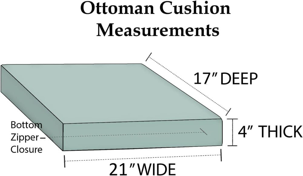 RSH DECOR: Foam Ottoman Cushion | 21" x 17" x 4" | Sunbrella P...