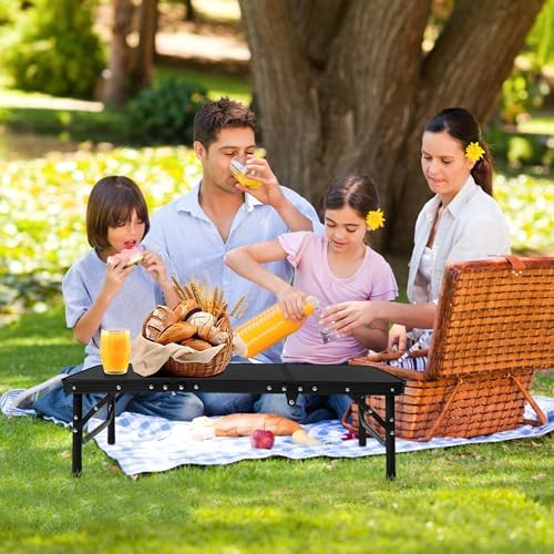 3ft Folding Camping Table with 3 Adjustable Height Max 27.3 Inch