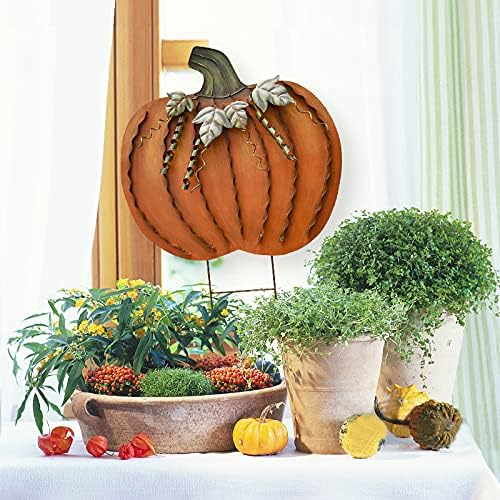 Pumpkin Garden Stake Metal Pumpkin Yard Sign Fall Decor Decorative Pumpkin
