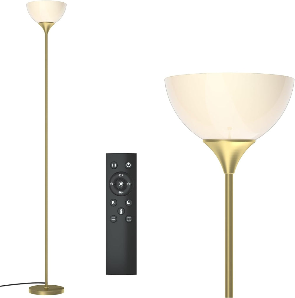 PESRAE Floor Lamp, Remote Control, Stepless Brightness & Color Temperature