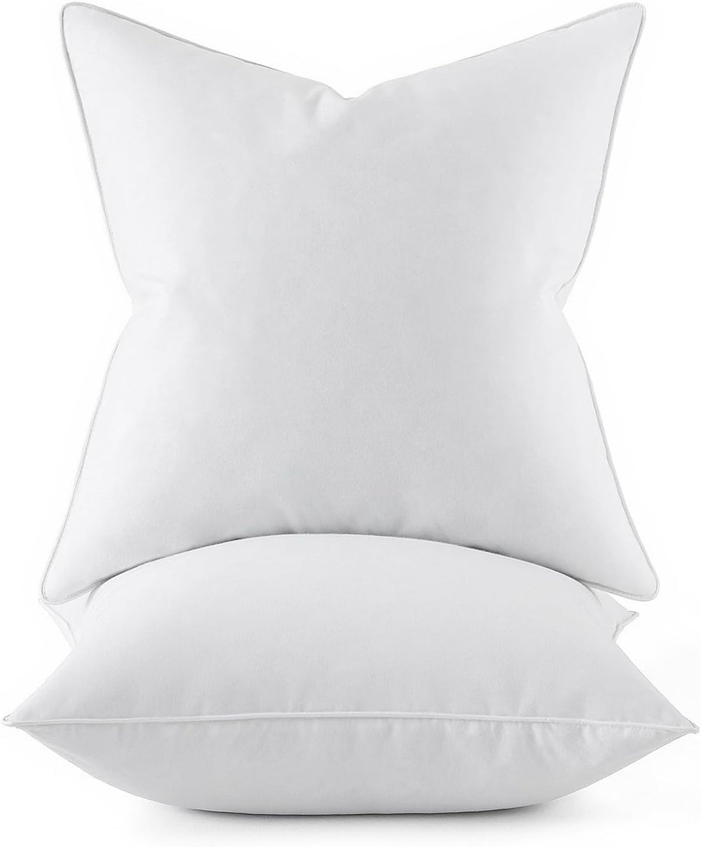 MIULEE 26x26 Euro Feather Down Pillow Inserts Set of 2 Fluffy for Chop Look