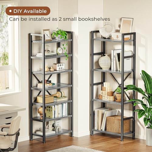 SUPERJARE Triple Bookshelf, Bookcase with 11 Open Display Shelves, Wide Book Shelf Book Case for Home & Office, 4 Tier, Grey