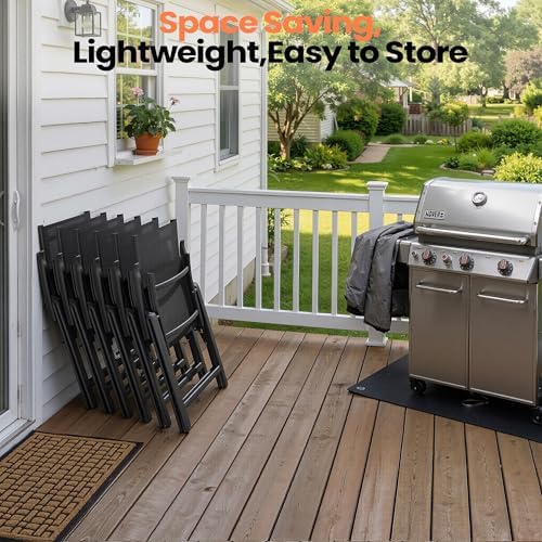 Pellebant 7 Piece Outdoor Dining Set for 6, Aluminum Table & Foldable Chair