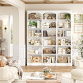 FACBOTALL 71" Triple Wide Bookshelf, 6 Tier Large Arch White Bookshelf