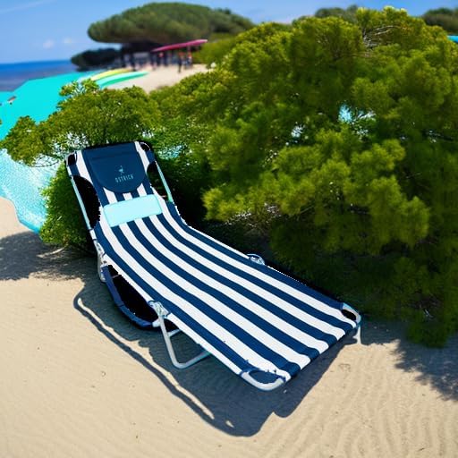 Ostrich the Ladies Comfort Lounger, Outdoor Reclining Beach Chair, Stripe