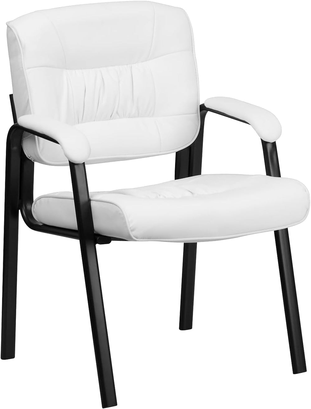 Flash Furniture LeatherSoft Reception Chair, White/Black