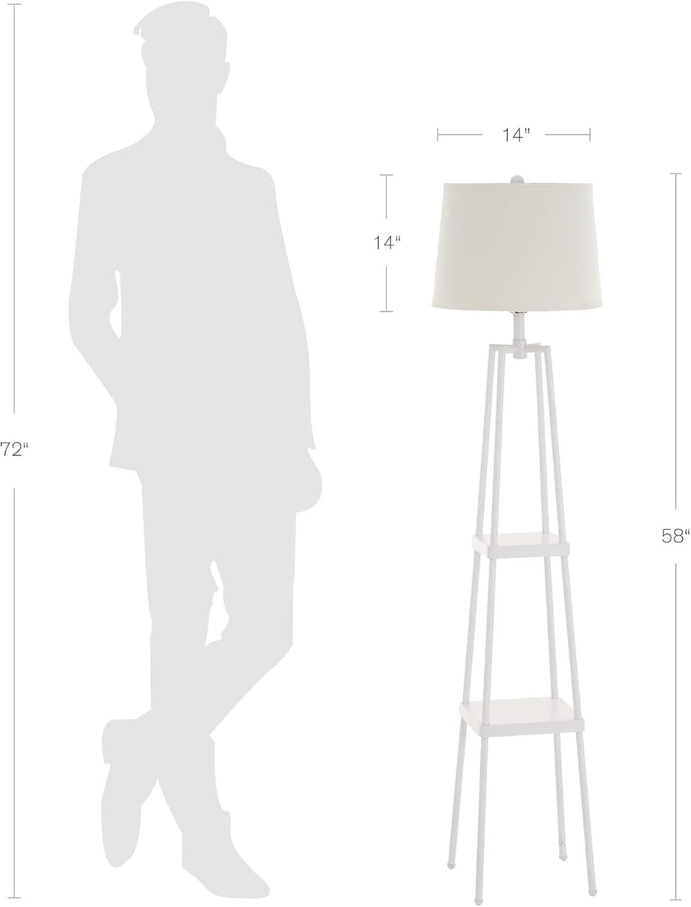 Catalina Lighting 19305-001 Modern Etagere Floor Lamp with Shelves, Standing ...