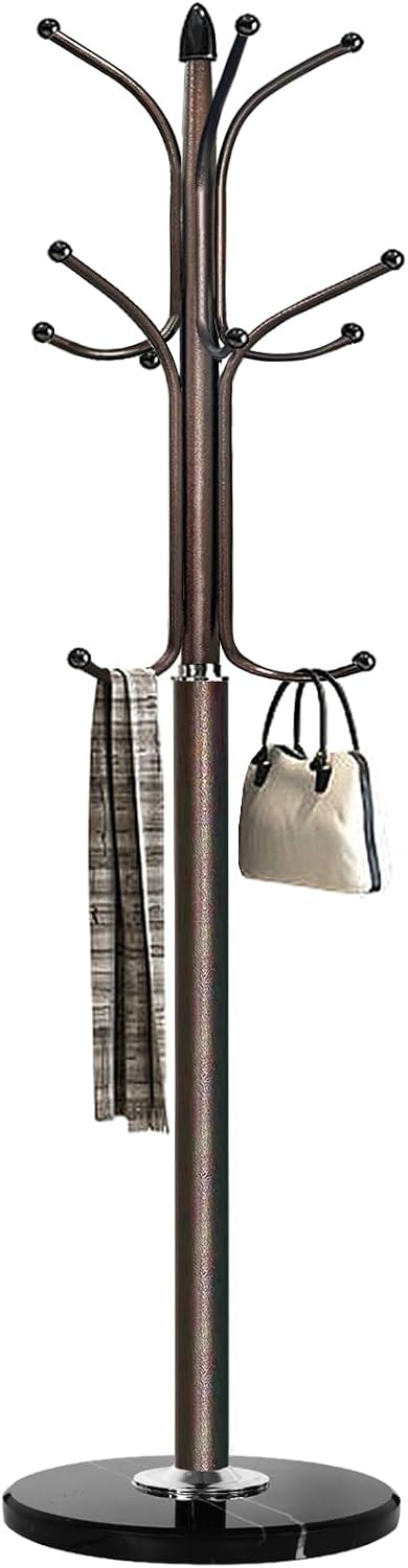 Kertnic Freestanding Coat Rack Stand, Heavy Duty Metal Hall Tree with 12 Hook...