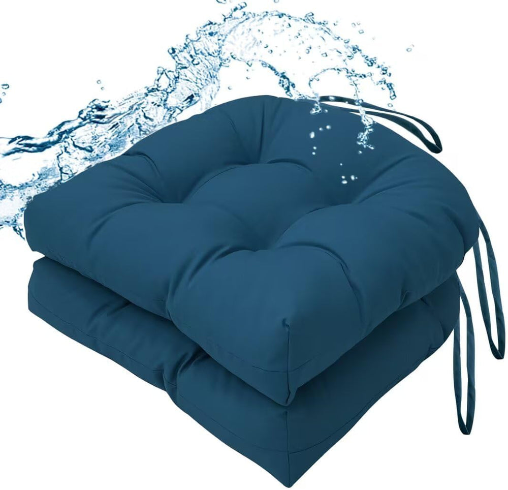 Outdoor Chair Cushions Set of 2, 19"x19" Tufted Outdoor Seat Cushio...