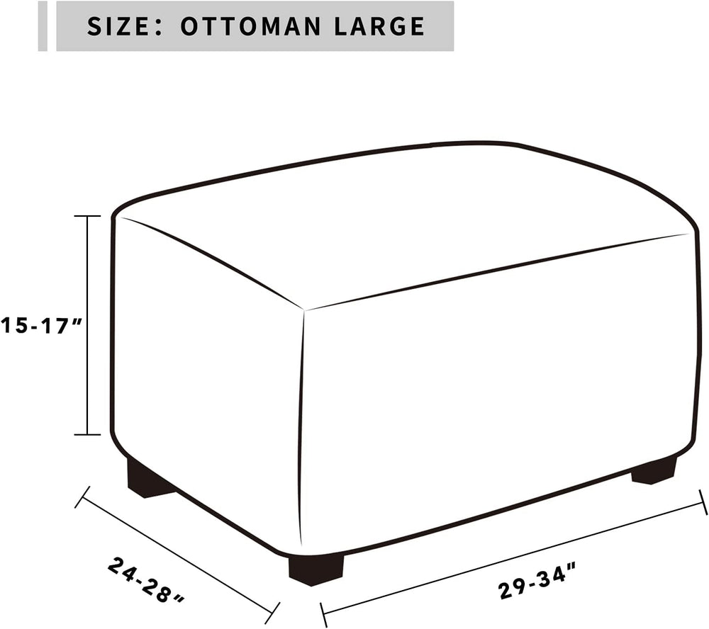 Easy-Going Waterproof Stretch Large Rectangle Ottoman Cover Footstool