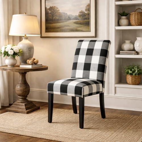 HomePop Parsons Dining Chair - Black Plaid (Set of 2)