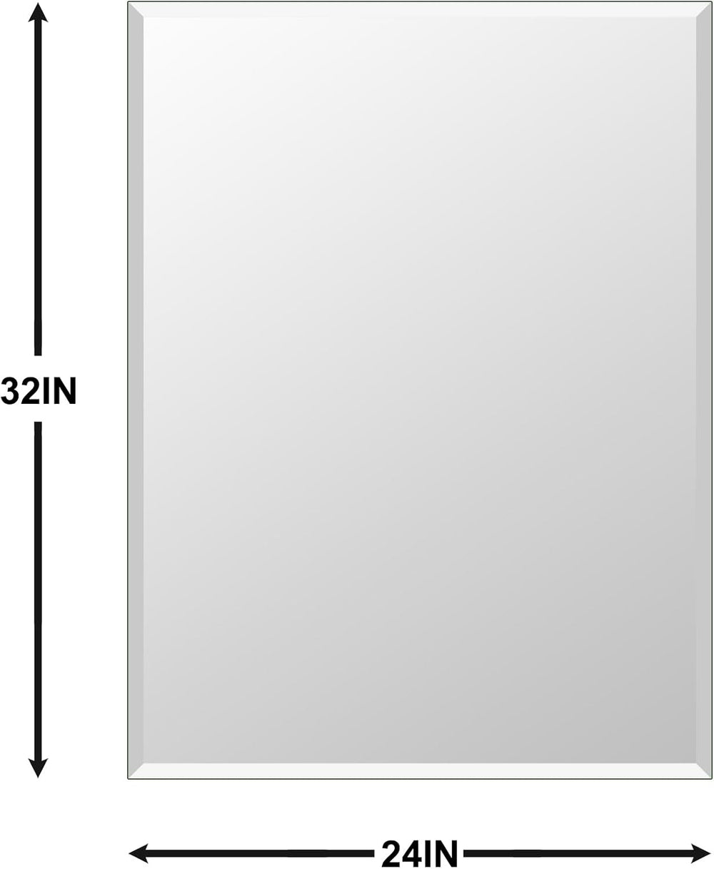 Bathroom Mirror for Over Sink 32" x 24" Frameless Beveled Edge Wall...