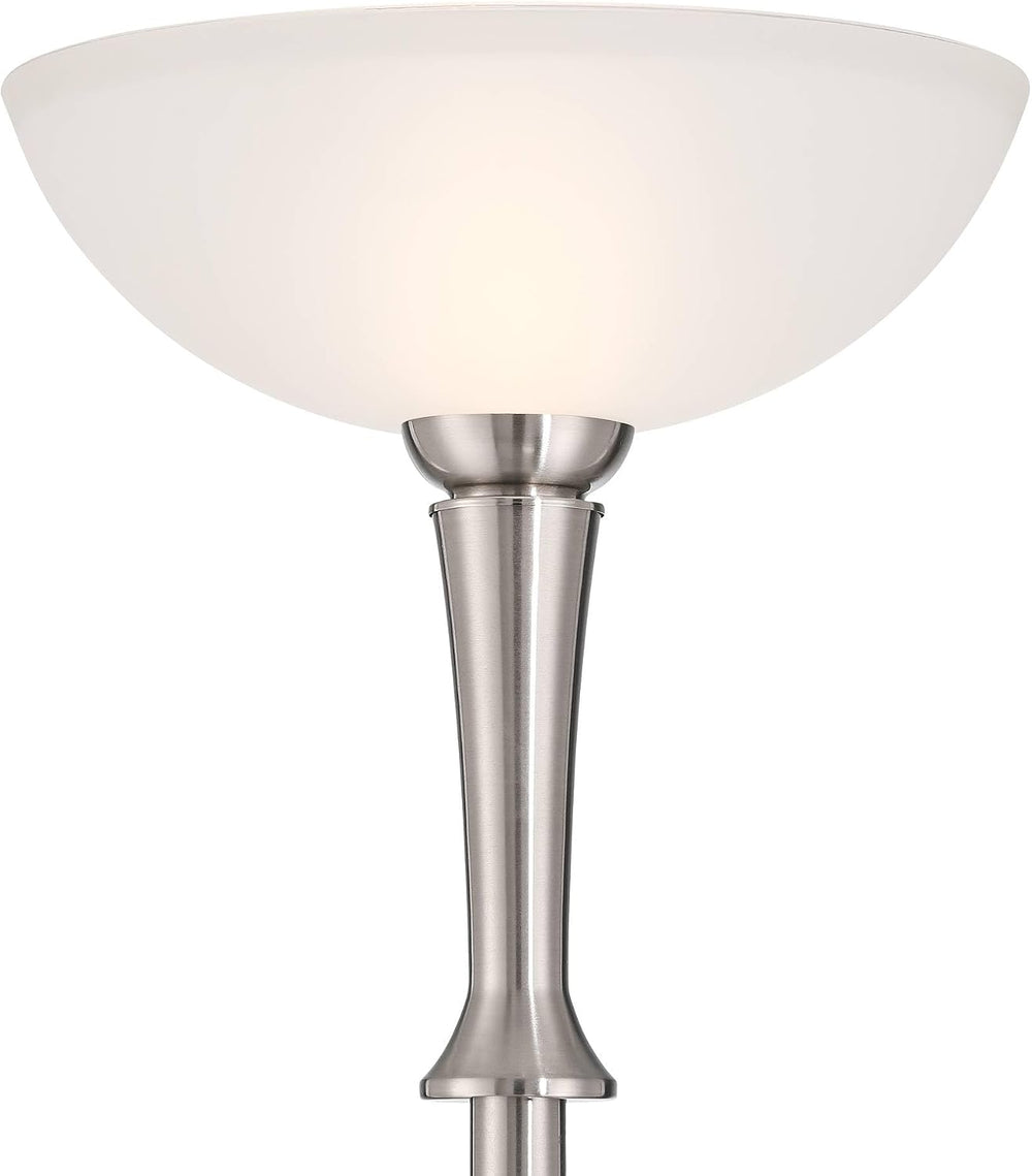 Verdugo 70" Tall Brushed Nickel Torchiere Floor Lamp with Dimmer