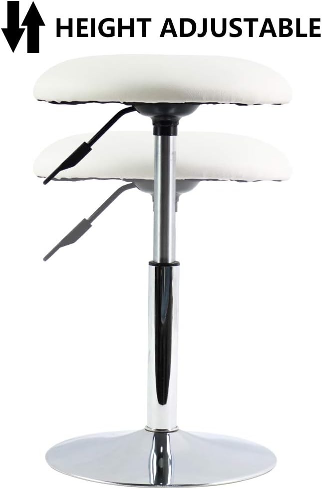 FURWOO Round Vanity Chair Height Adjustable Mini Bar Stool for Salon Spa Smal...