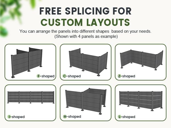 Domi 50" W x 49" H Outdoor Privacy Screen, Air Conditioner Fence, 4...