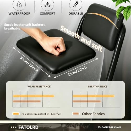 Folding Stool with Back,2 Pcs Tall Foldable Stool 29.5 Inch