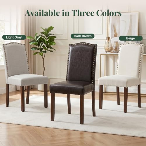 Upholstered Dining Chair Set of 6, PU Leather Kitchen Chair