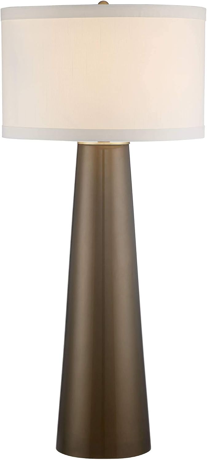 Possini Euro Design Karen 36" Large Table Lamp Dark Gold Glass Modern