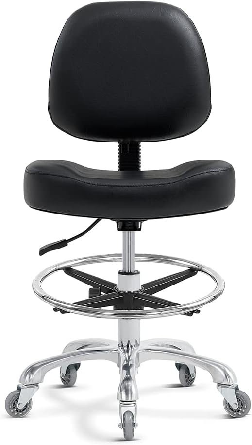Ainilaily Drafting Chair Tall Office Chair for Standing Desk - Shop Stool wit...