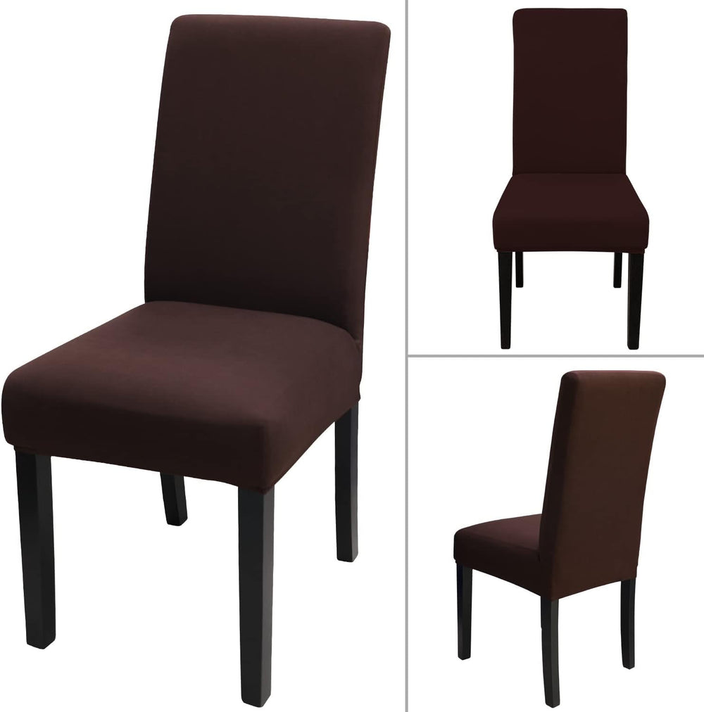 JQinHome Dining Room Chair Covers Set of 8, High Stretch Chair Slipcover Remo...