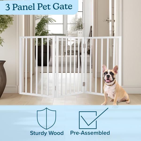 PETMAKER Pet Gate – Dog Gate for Doorways, Stairs or House– Freestanding, Fol...