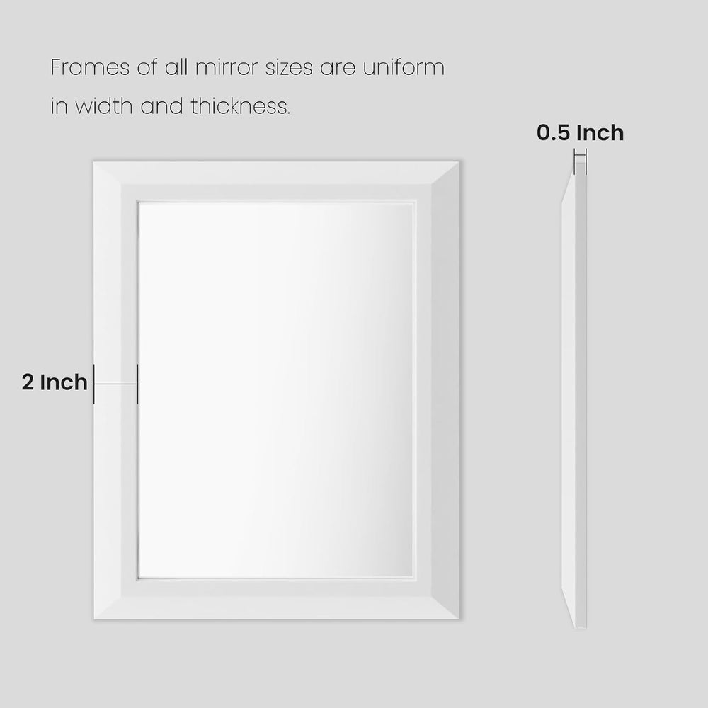 Amorho Bathroom Mirror for Wall 60x30 Inch, White Metal Framed