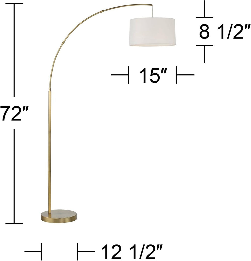 Possini Euro Design Cora 72" Tall Brass Metal Modern Arc Floor Lamp