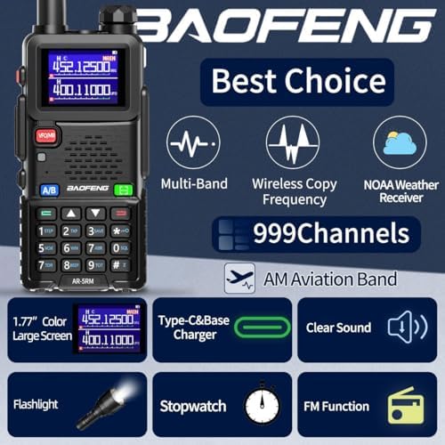 Baofeng Radio Ham Radio Handheld UV-5R Upgrade Long Range Rechargeable AR-5RM...