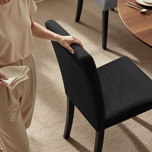 HOMYZOO Dining Chairs Set of 6, Upholstered Dining Room Chairs, Black