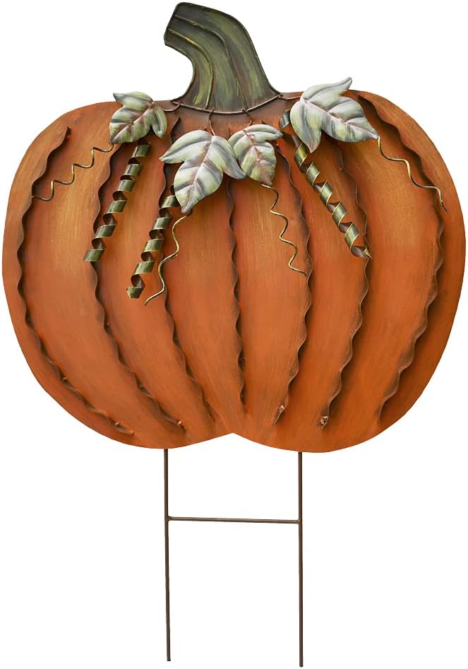 Pumpkin Garden Stake Metal Pumpkin Yard Sign Fall Decor Decorative Pumpkin