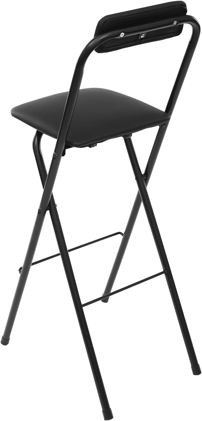 1Pcs Folding Counter Height Bar Stool w/Back,27.5" Cushioned Portable Stool