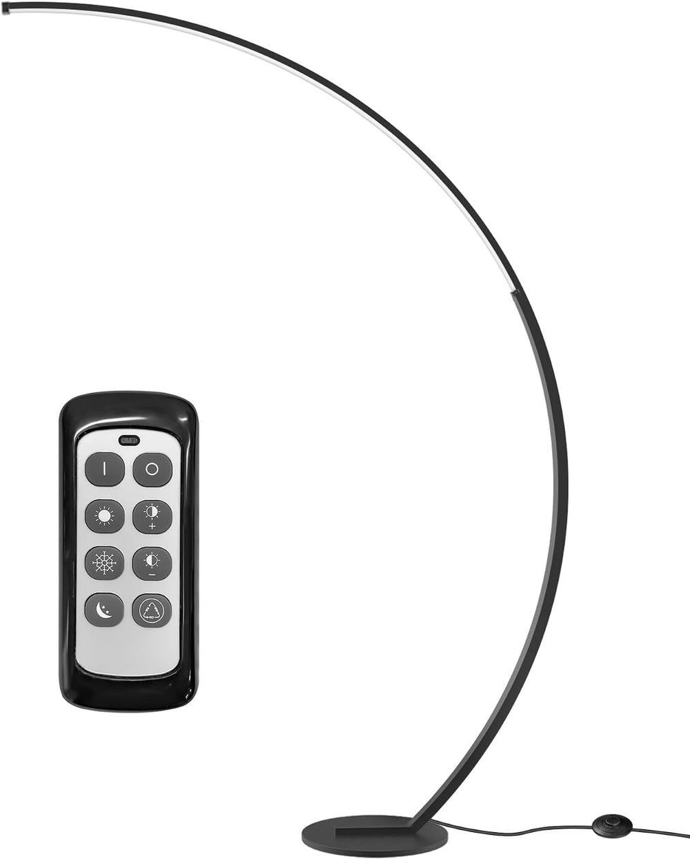 75" Dimmable Arc Floor Lamp with Remote & Foot Switch,LED Corner Flo...