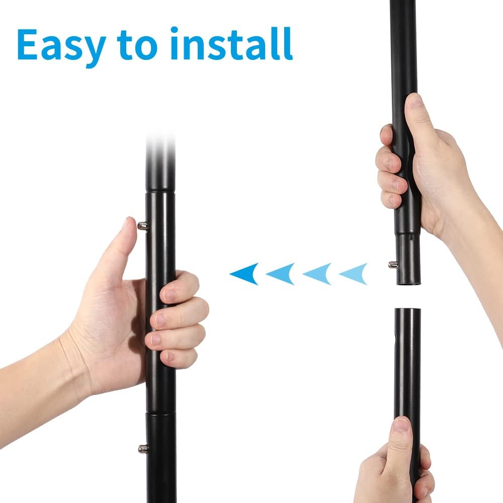 Fishat 59" H Simple Portable Standard Black Rolling Clothes Garment Rack