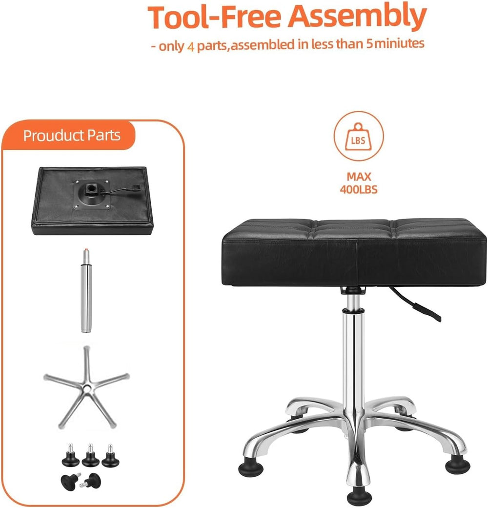 Kaleurrier Heavy Duty Stool Backless: Adjustable Stool no Wheels for Studio
