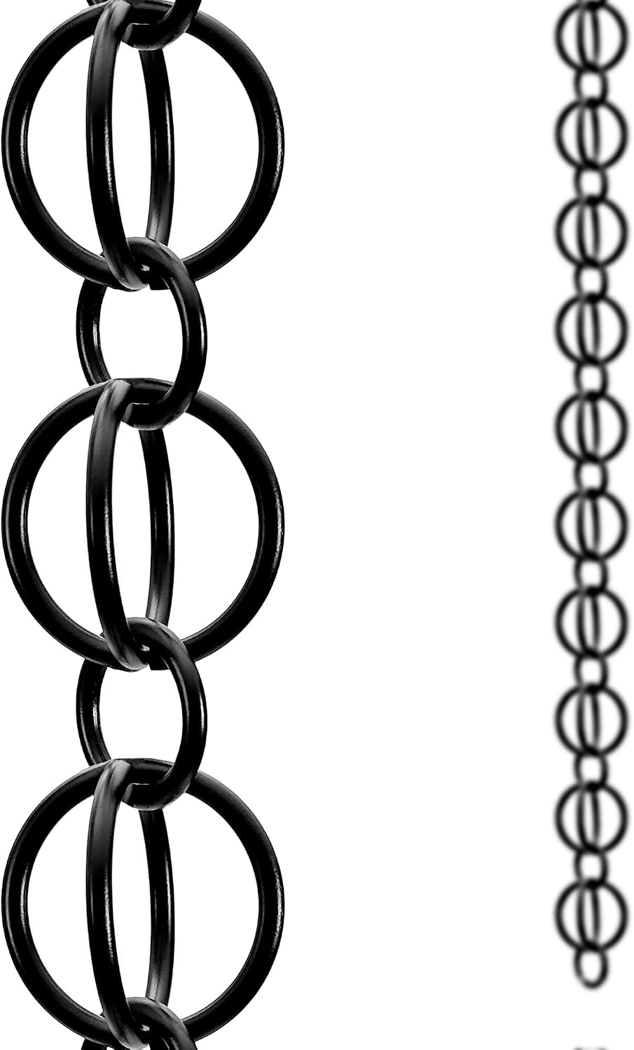 3 ft Aluminum Rain Chain for Gutters Outside, 2.6in Big Ring Link