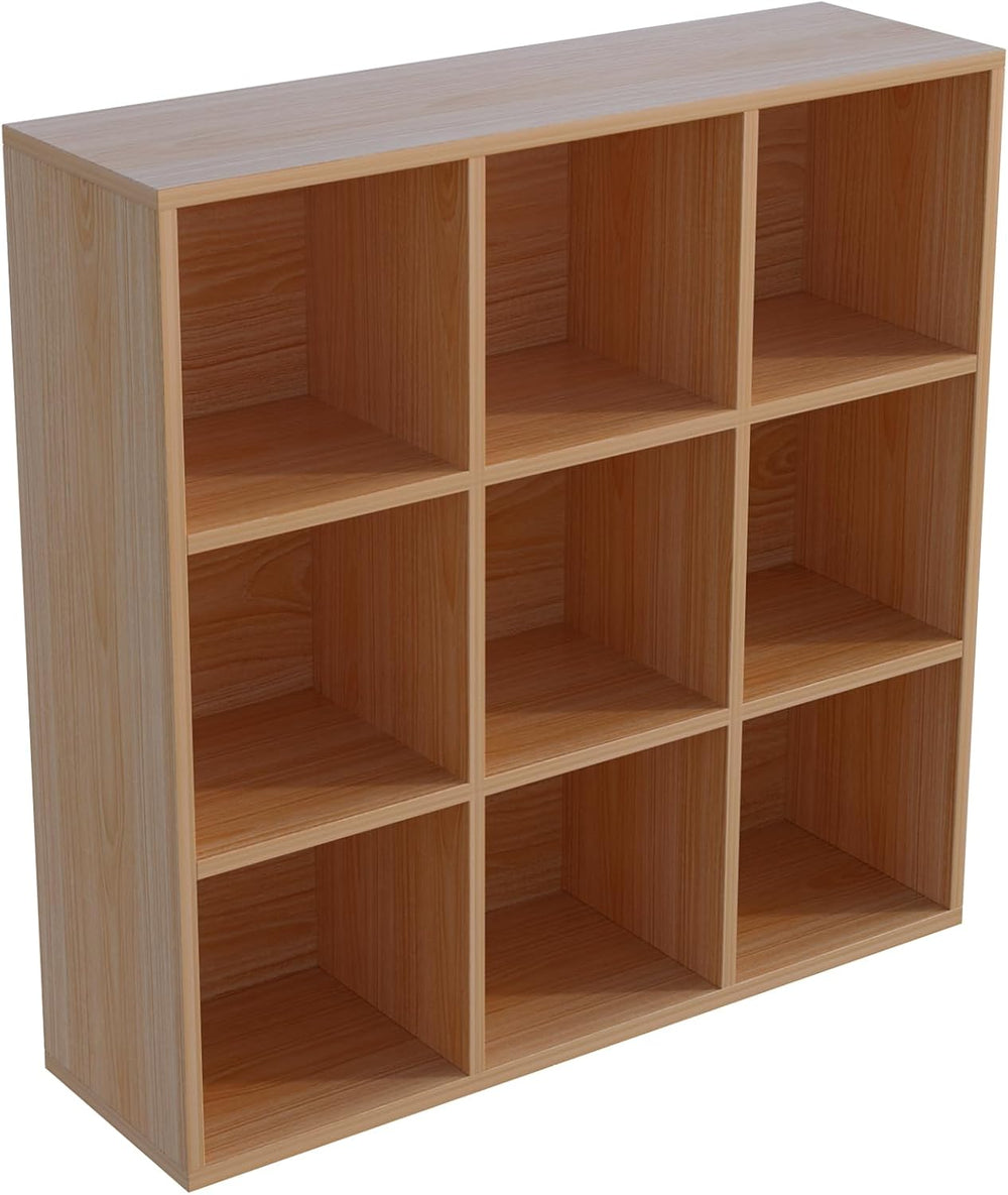 OSCHF 9-Cube Storage Shelf Bookcase, Oak