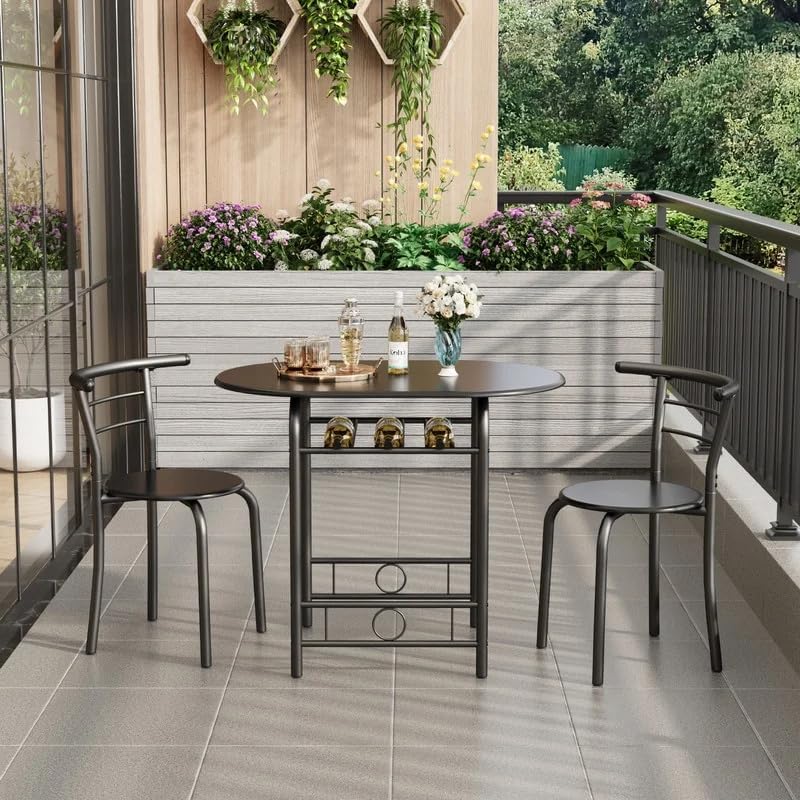 shahoo 3-piece dining table set for 2, kitchen, side view