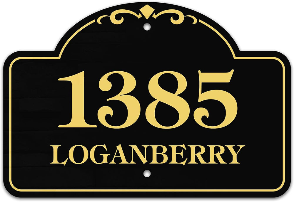 House Address Sign, House Address Plaque, Indoor/Outdoor Use, 7x12 Inch, 22 C...