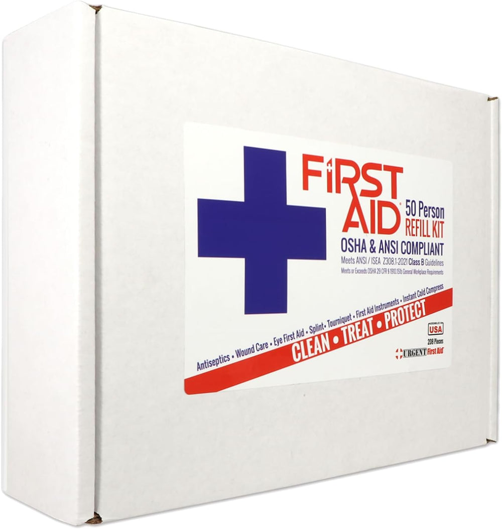 OSHA & ANSI 2021 Class B Refill Kit, 50 Person, 208 Pieces-First Aid Refill