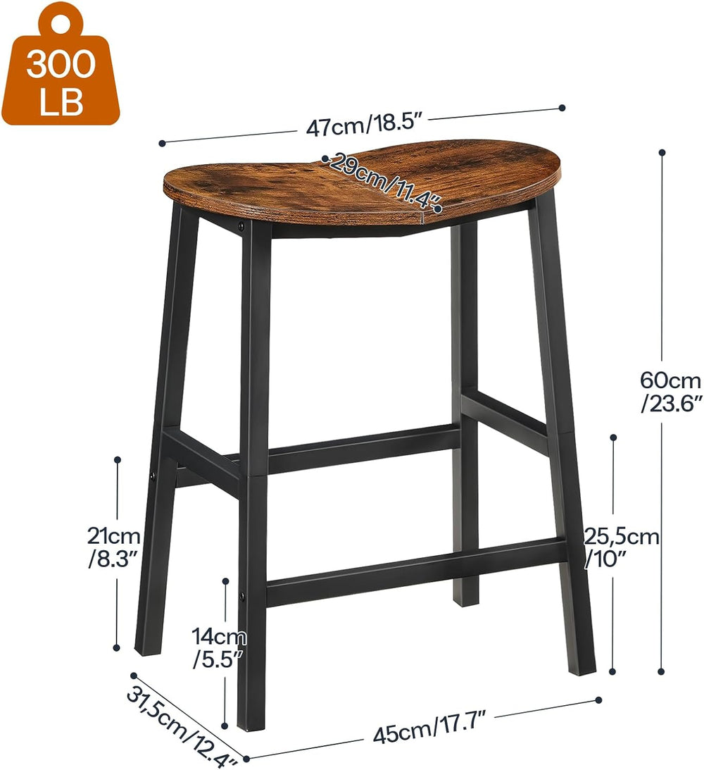 HOOBRO Bar Stools Set of 2, Counter Height Bar Stools, 23.6 Inch Barstools fo...