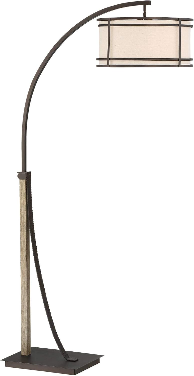 Gentry 71 1/2" Tall Bronze 2-Light Downbridge Arc Floor Lamp