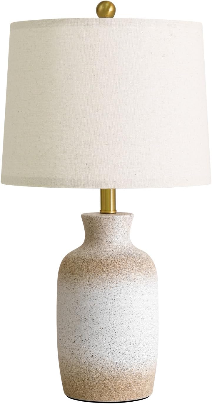 PoKat 24'' Farmhouse Ceramic Table Lamp with Natural Textured Finish