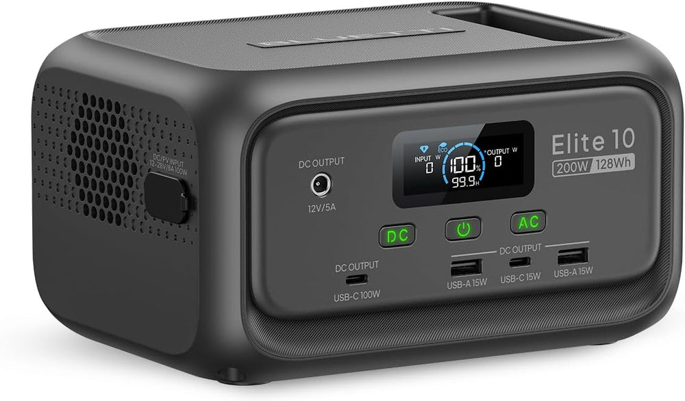 BLUETTI Elite 10 Mini Portable Power Station, 128Wh 200W Solar Generator