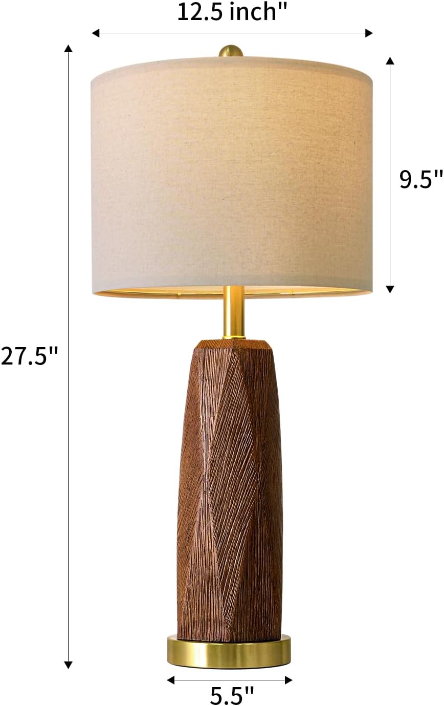 BOBOMOMO 27.5" Table Lamps Set of 2 with USB-A & USB-C Charging Port...