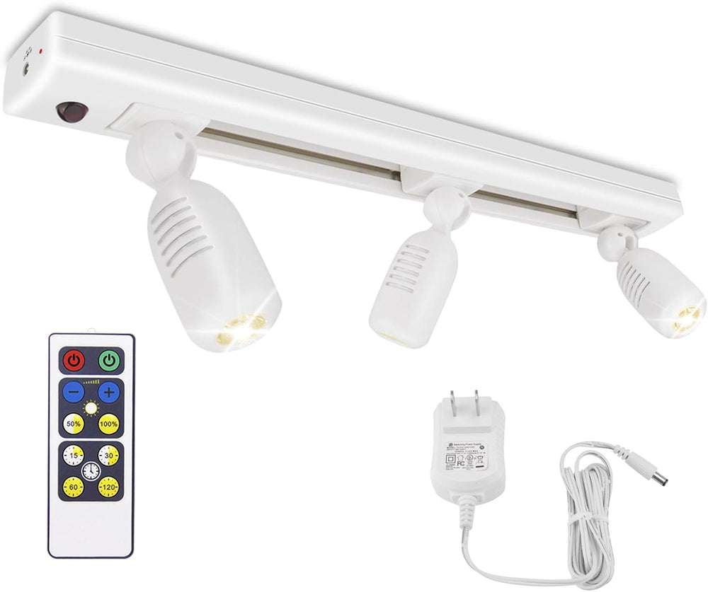 HONWELL Track Lighting LED Spotlights with 3 Rotatable Lights Heads, Under Ca...