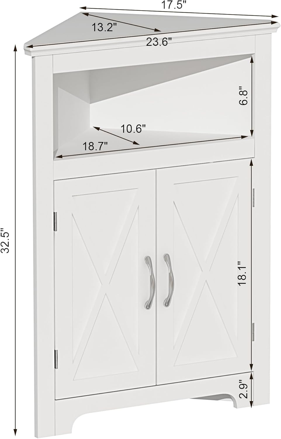 ChooChoo Corner Storage Cabinet with Barn Door Design