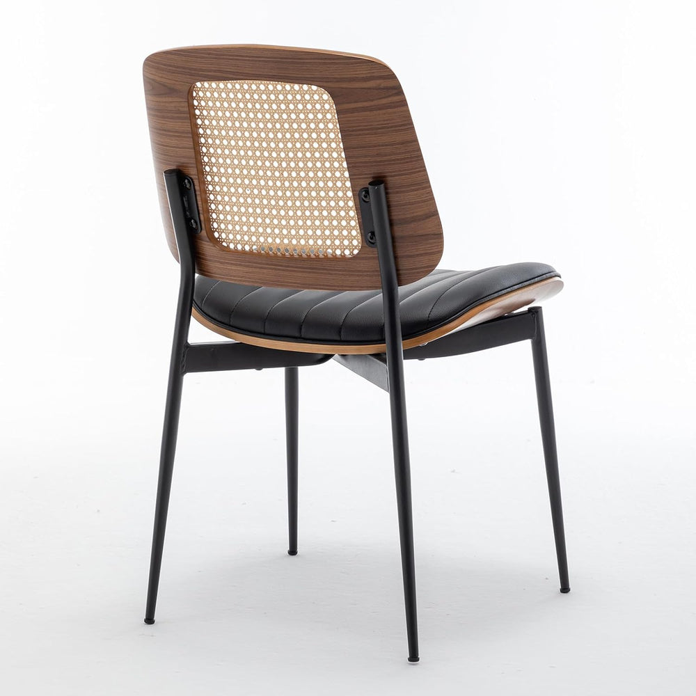LUNLING Dining Chairs Set of 2 Mid Century Modern Retro Faux Leather Kitchen ...