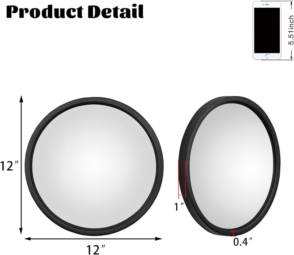 12" Gold Round Convex Mirror, Small Wall Mirrors Decorative