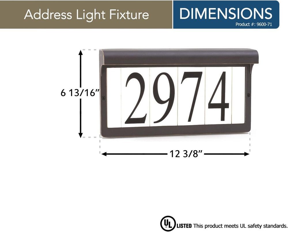 Sea Gull Lighting 9600-71 Address Light Fixture, Antique Bronze